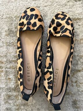 Office London Leopard Print Calf Hair Ballet Flats Women’s EU 41 / US 10